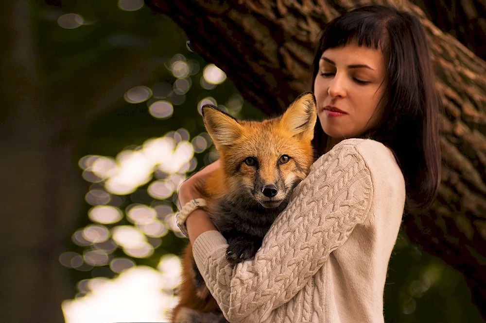 Fox photo shoot with Fox girl