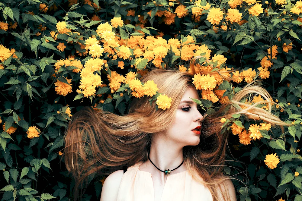 Fotoshoot with flowers
