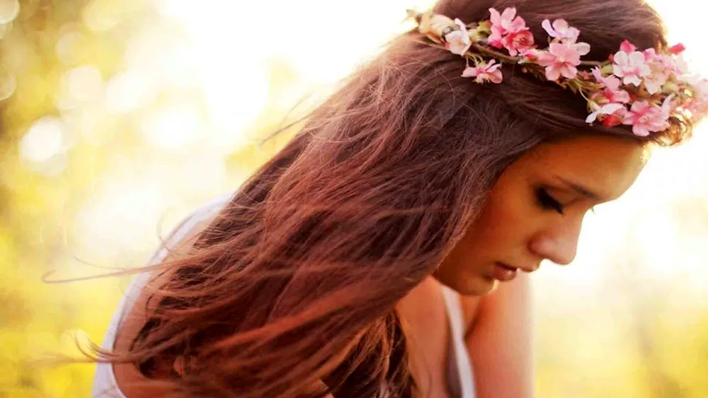 Girl with wreath