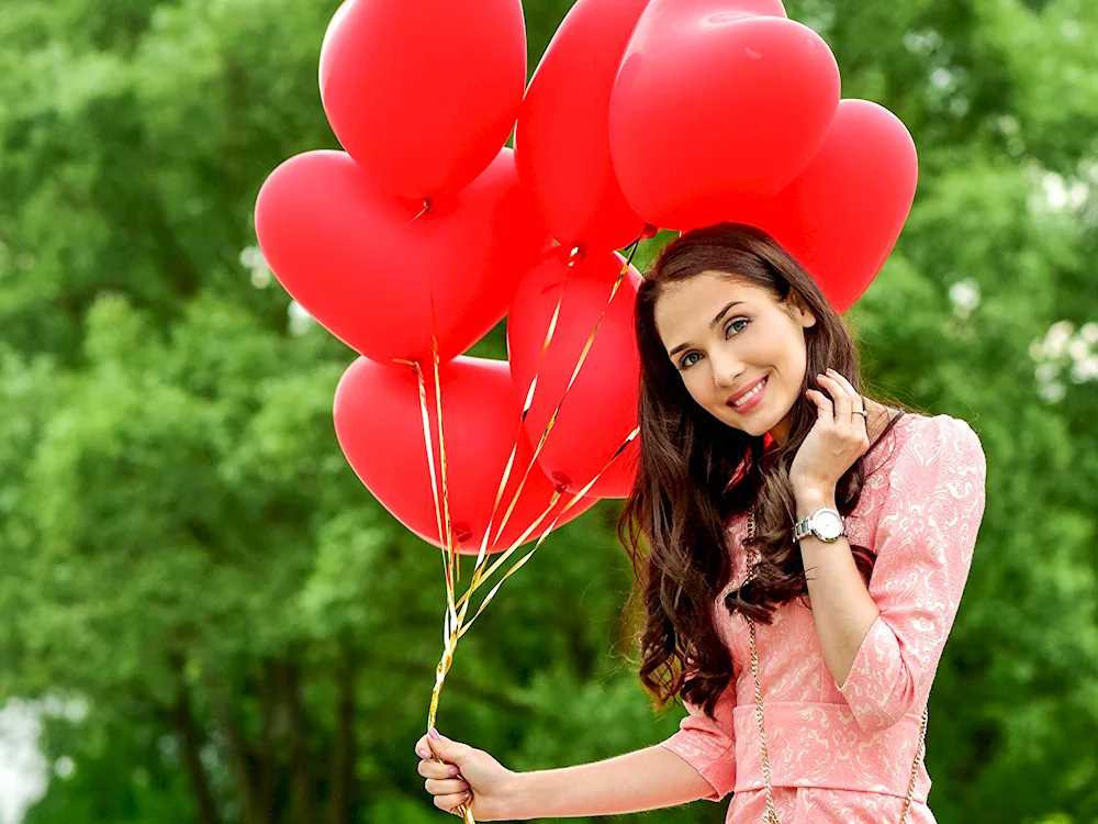 Girl with balloons