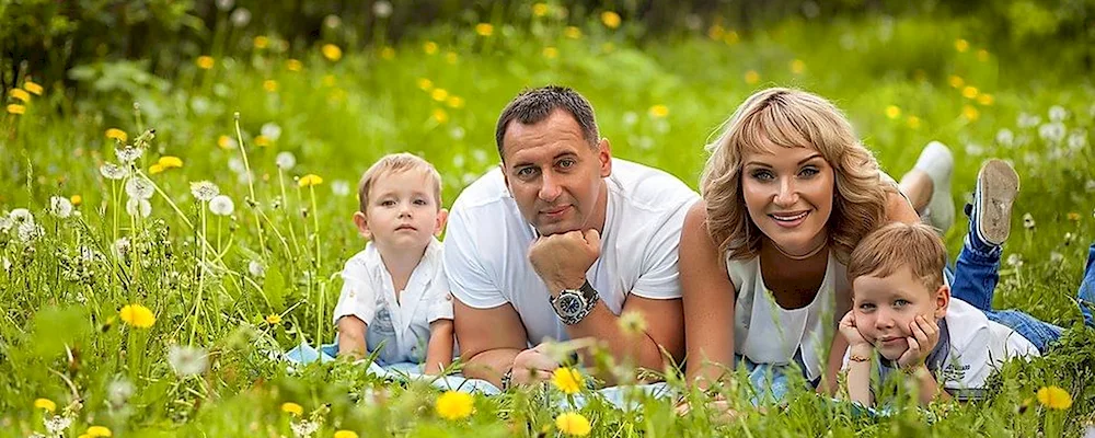 Family with a happy child