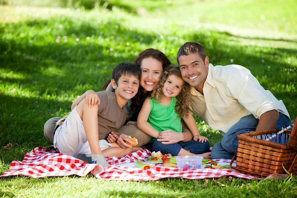 Family in the countryside