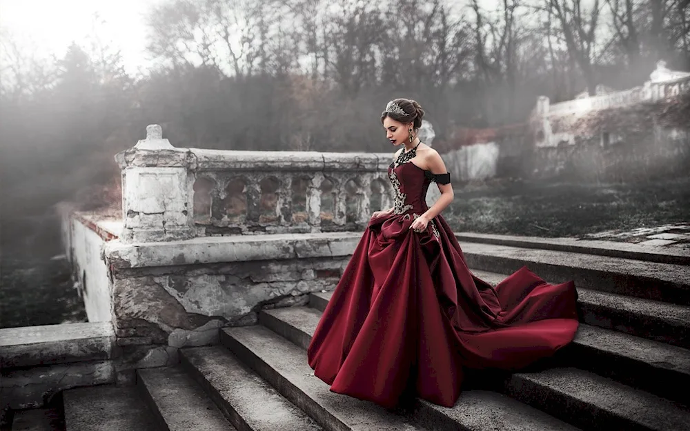 Photoshoot in a beautiful dress