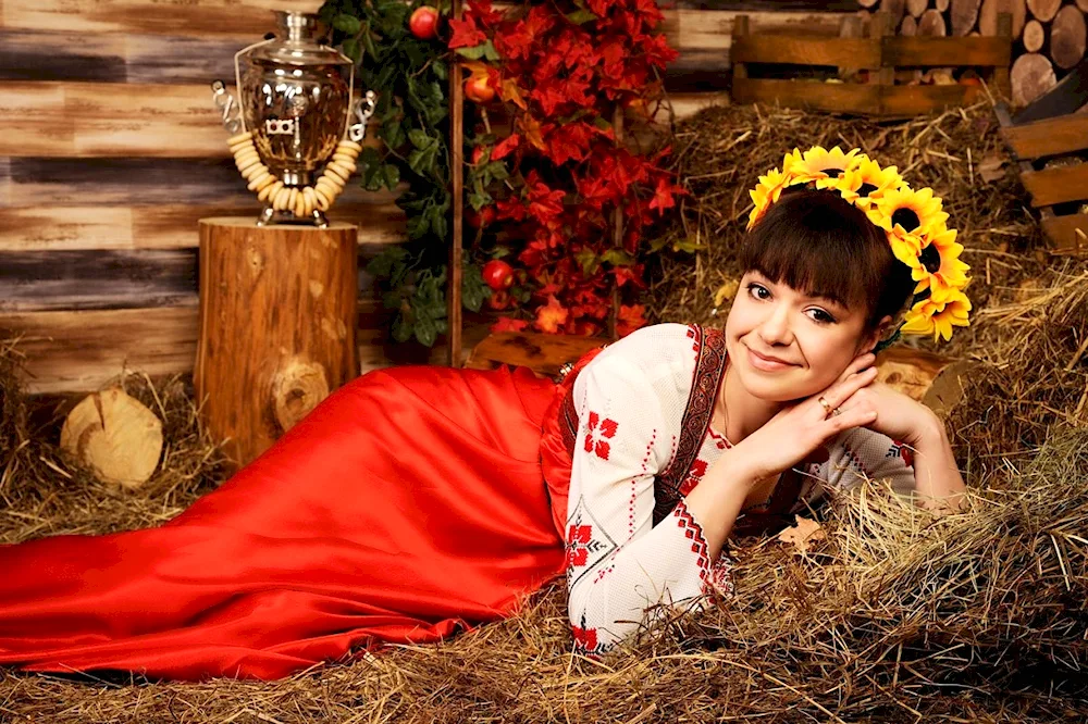 Photoshoot in Russian folk style