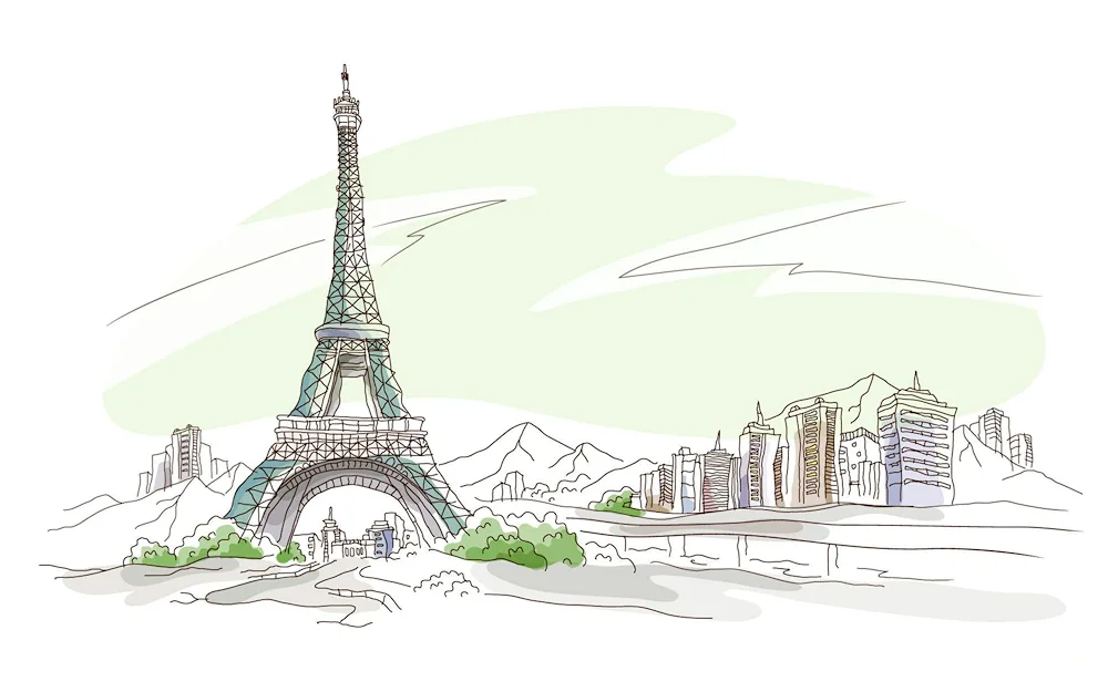 France Eiffel Tower sketch