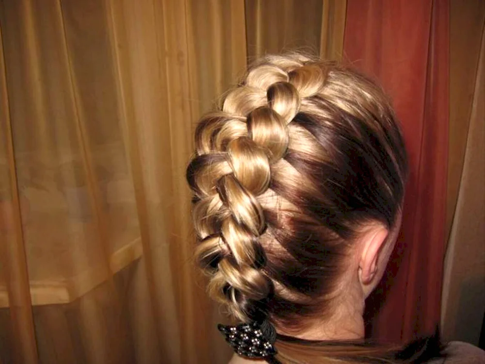 2 French plaits with braids