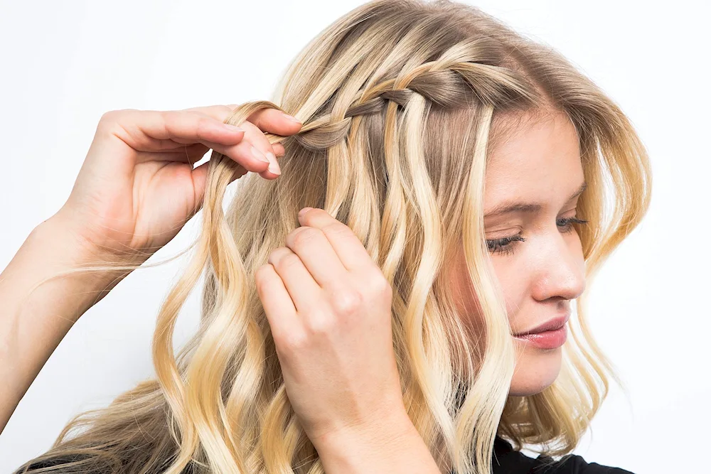 Braid with braids and loose hair