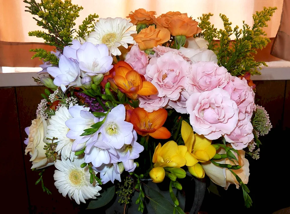 Fresia flowers bouquet