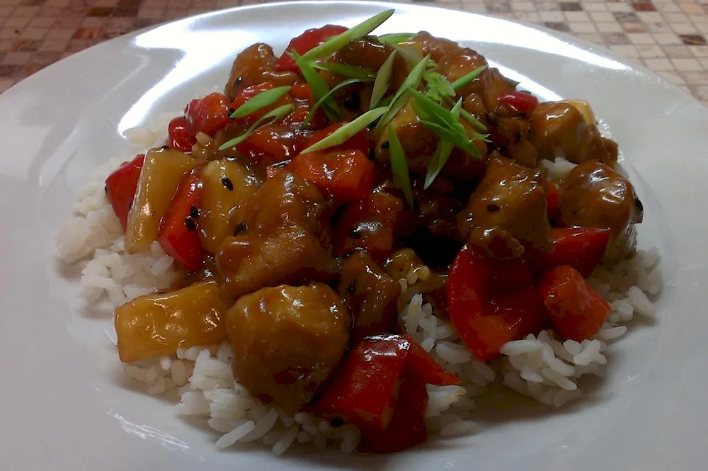 Korean chicken in sweet and sour sauce