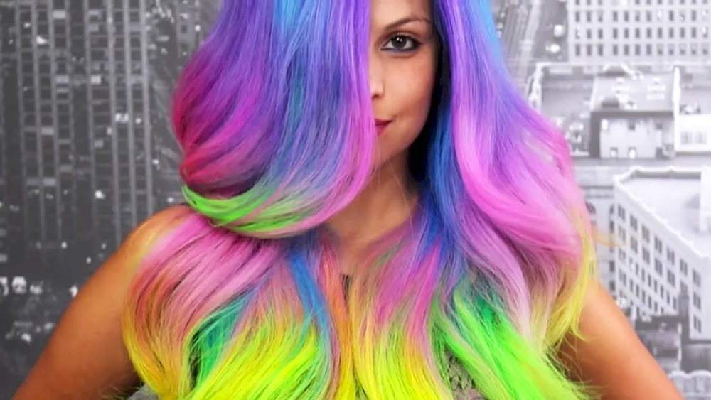 Hair with colourful strands