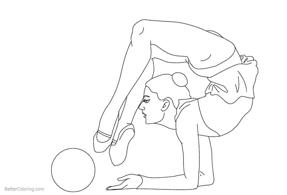 Gymnast pencil drawing