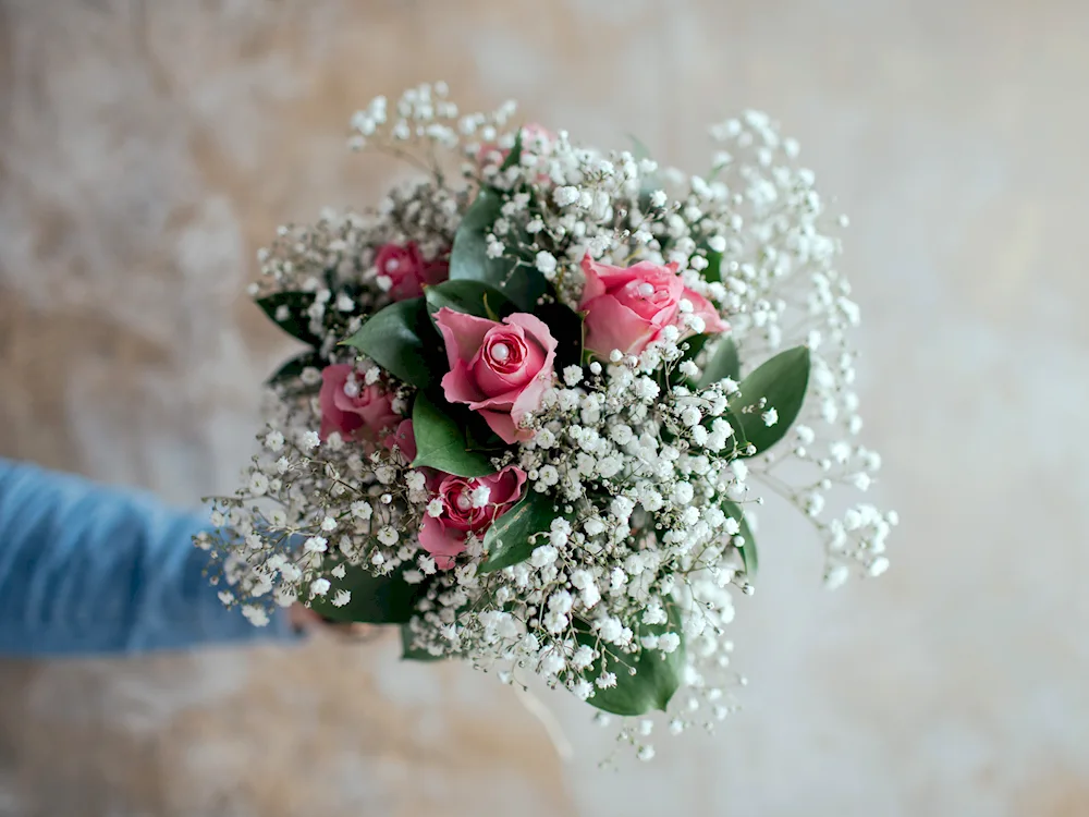 White gypsophila bouquet