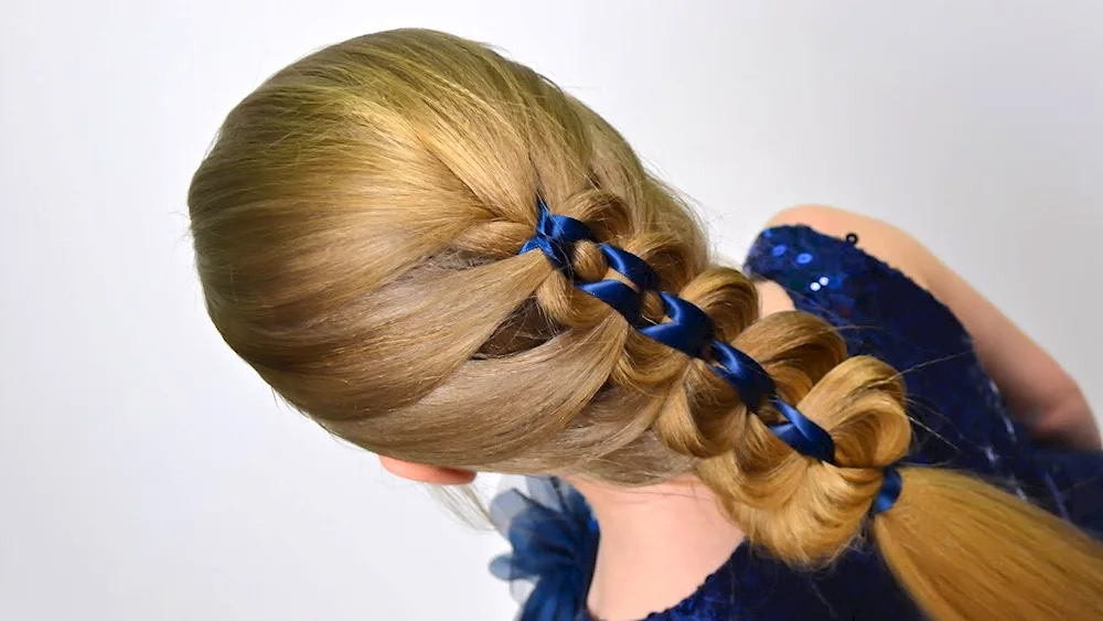 Girl hairstyles with hair ribbon