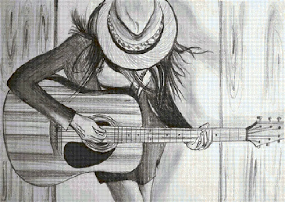 Guitar pencil drawing