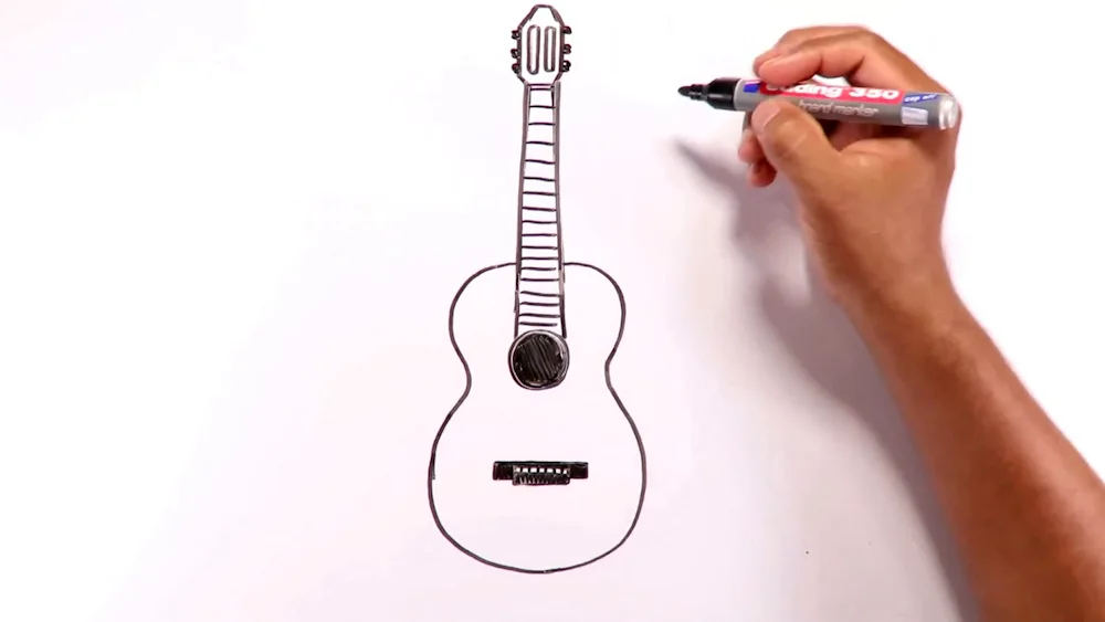 Electric guitar pencil drawing