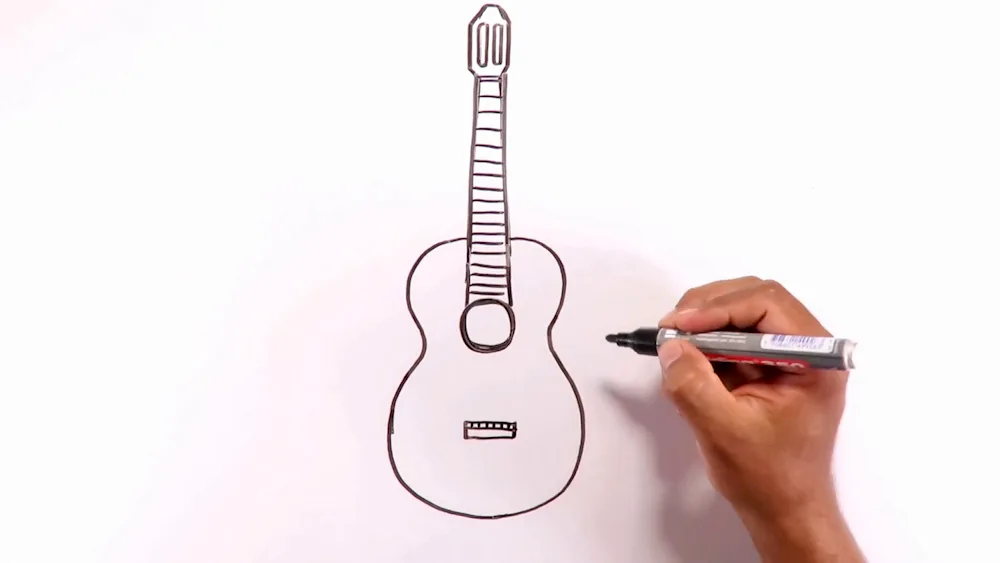 Guitar pencil drawing