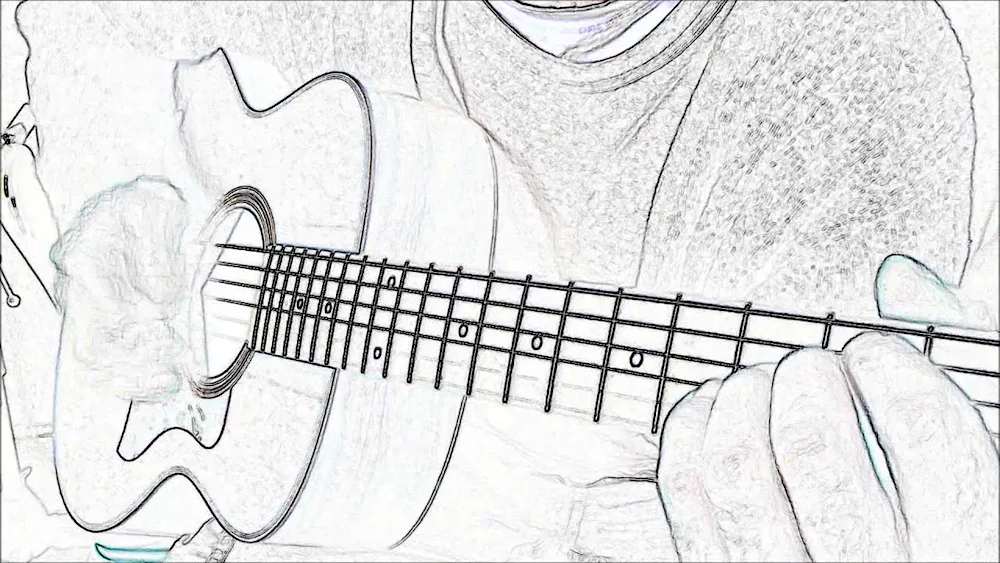 Guitar pencil drawing