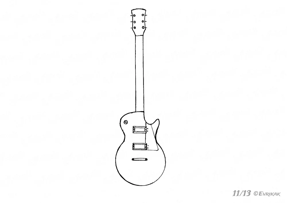 Spanish guitar drawing