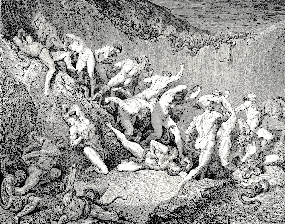 Gustave Doré. ‘Dante and Virgil in the Ninth Circle of Hell’. 1861