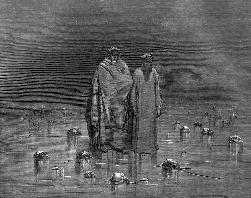 Gustave Dore. ‘Dante and Virgil in the Ninth Circle of Hell.’ 1861