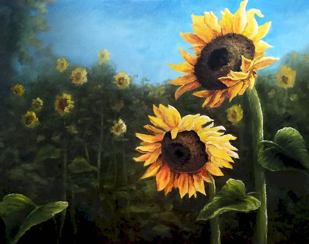 Glazkov Vitaly Fyodorovich Sunflowers