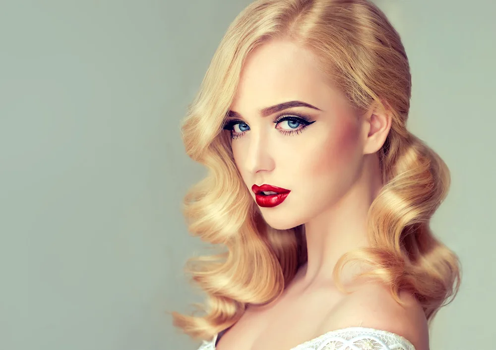 Hollywood hairstyle on long hair