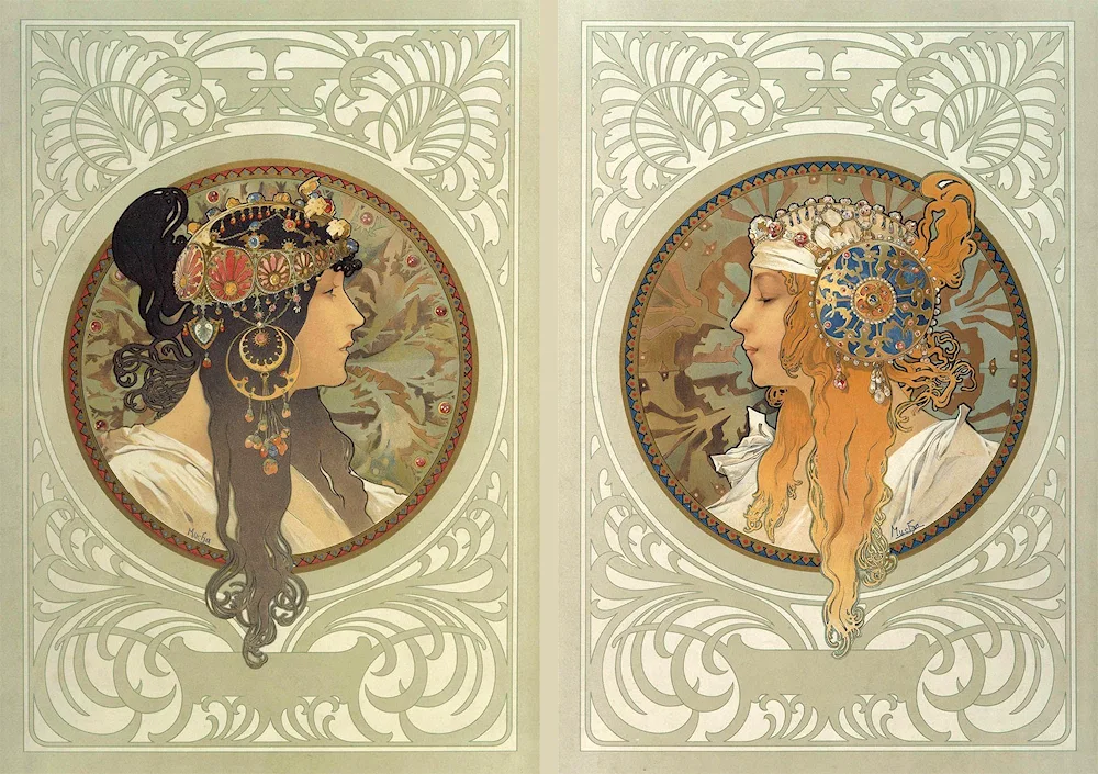Byzantine Heads Alphonse Mucha