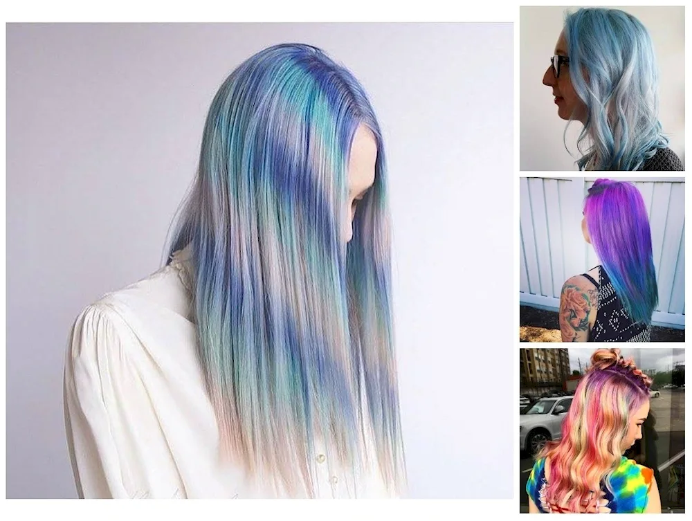 Blue tips hair ends