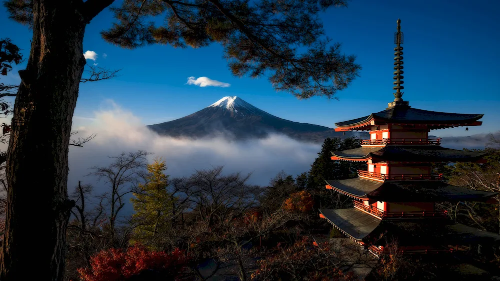 Mount Fuji of Honshu Island