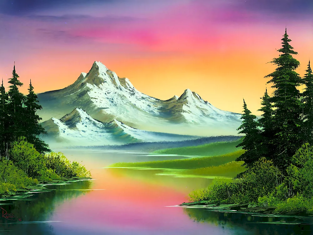Mountainscape Bob Ross