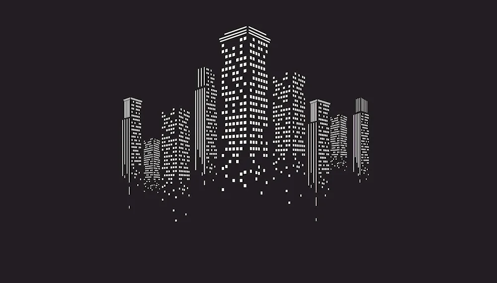 Drawings on black background
