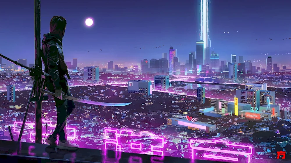 Knight City Cyberpunk 2077 neon