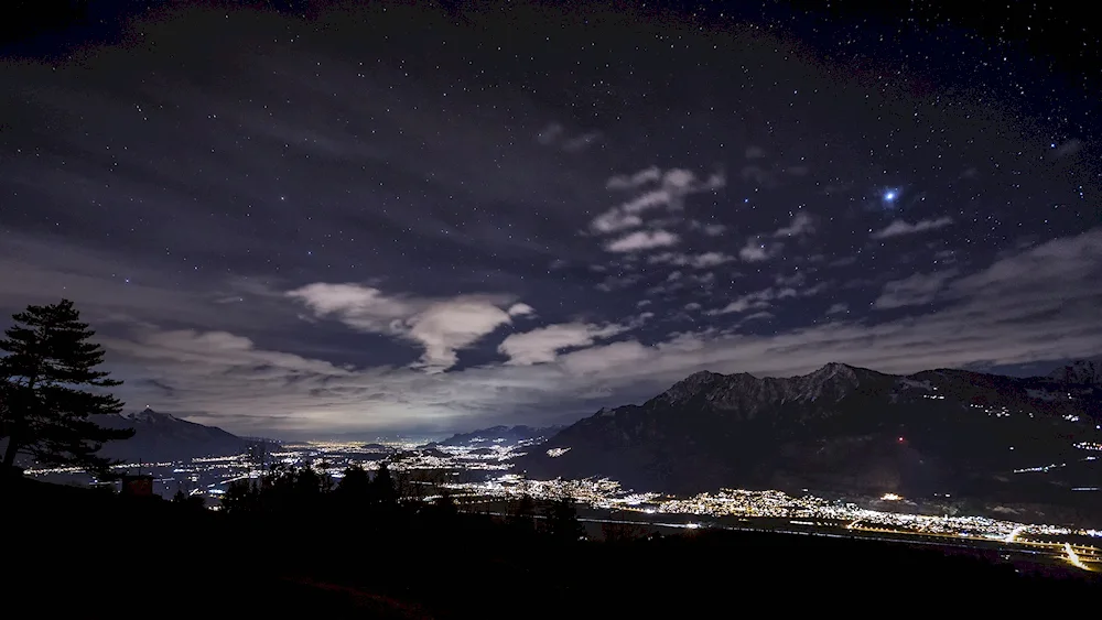 Mountains at night