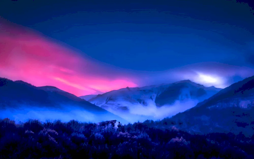 Mountains at night