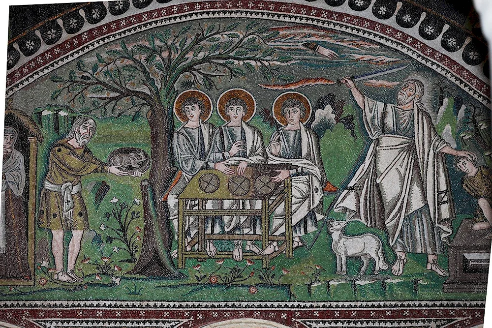 Hospitality Abraham mosaic Ravenna