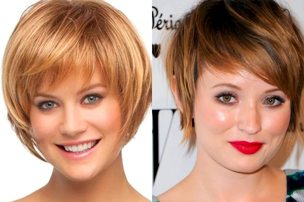 Graduated Bob with fringes for round face