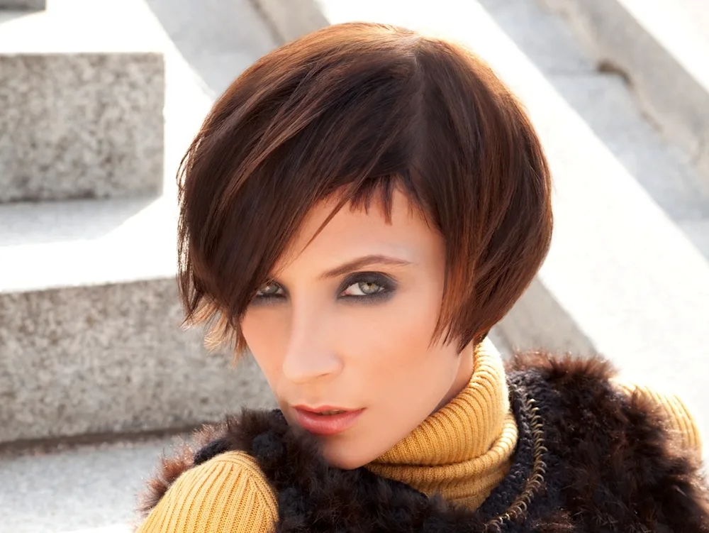 Graded bob with bangs