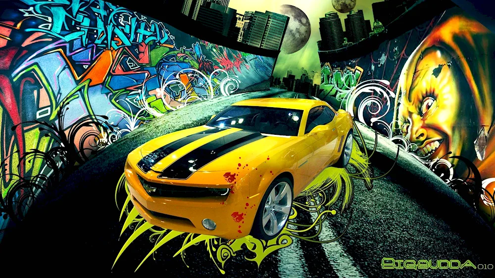 Graffiti on car