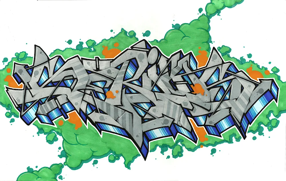 Graffiti marker drawings