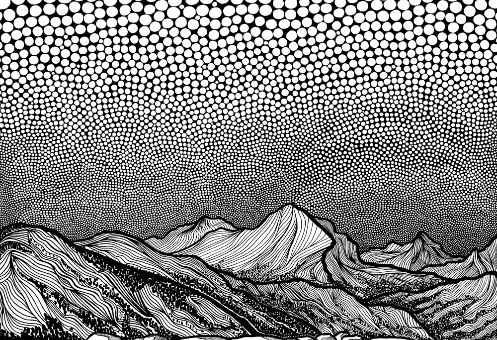 Fantasy landscapes in pencil