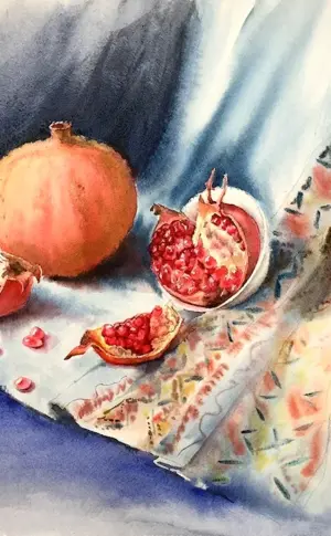 Pomegranate watercolour