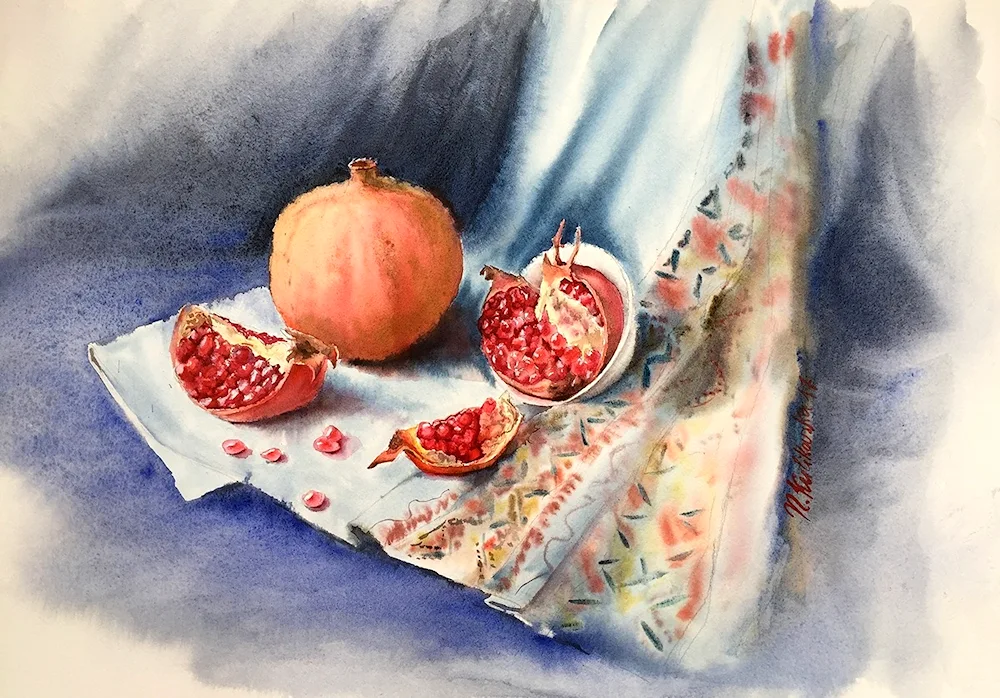 Pomegranate watercolour