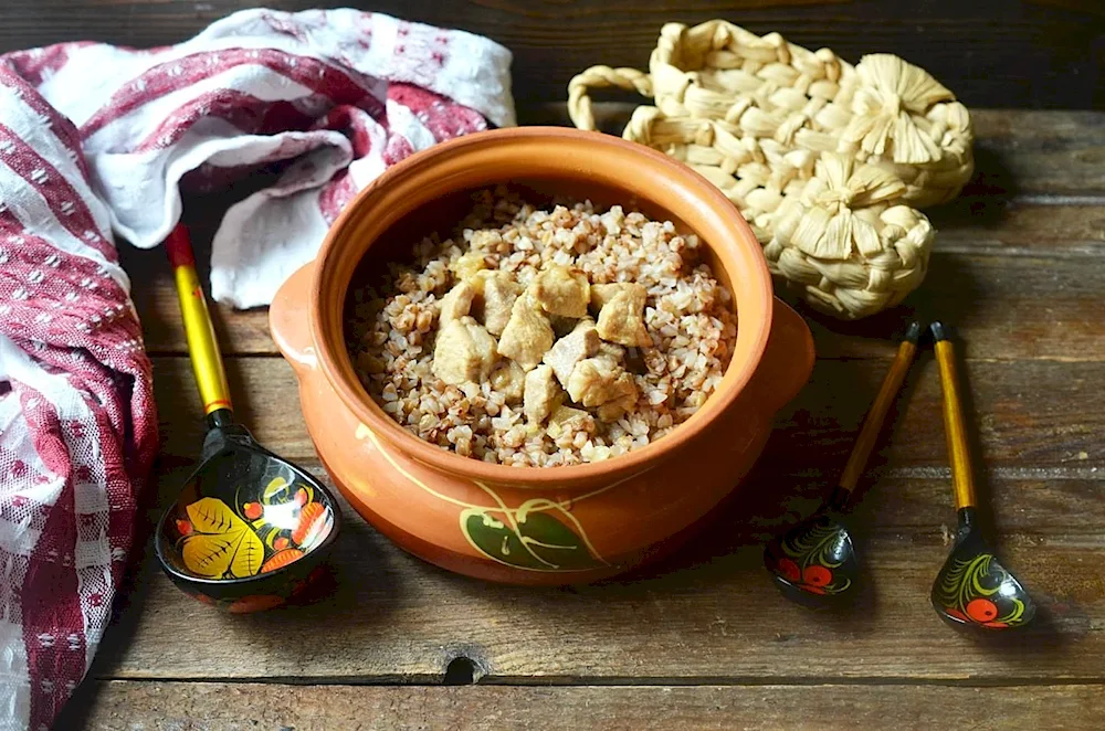 Greek porridge. Pot Porridge in a pot