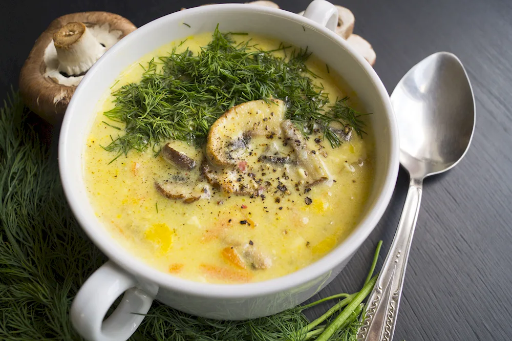 Mushroom cheese soup