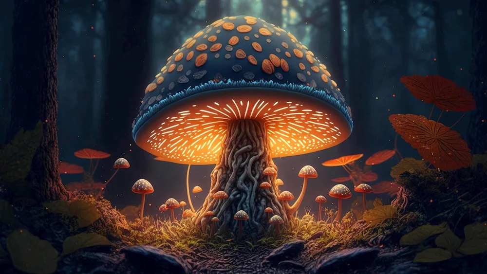 Trafaret hair colouring mushroom