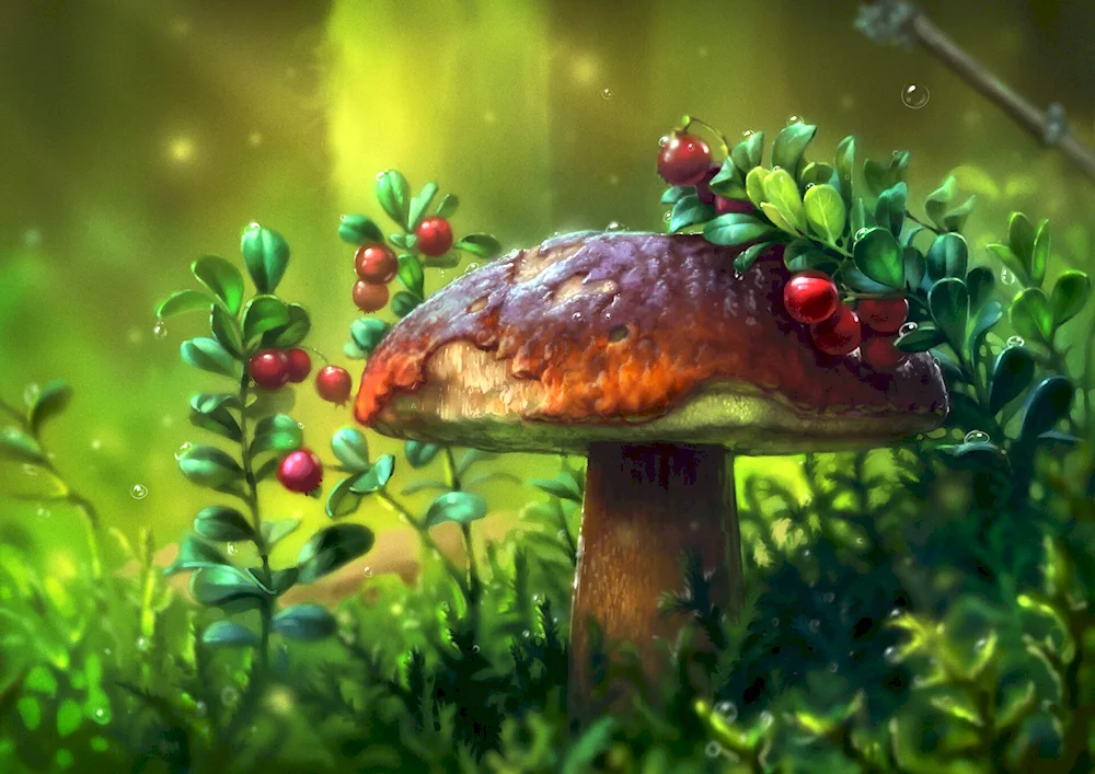 Mushrooms in the forest