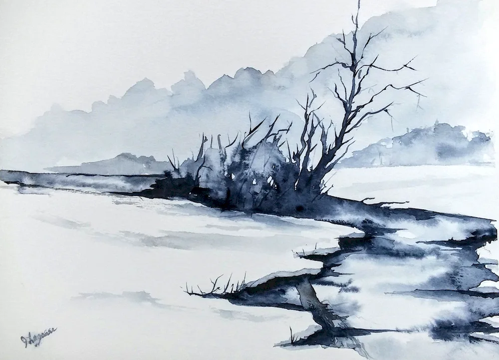 Grizail watercolour landscape