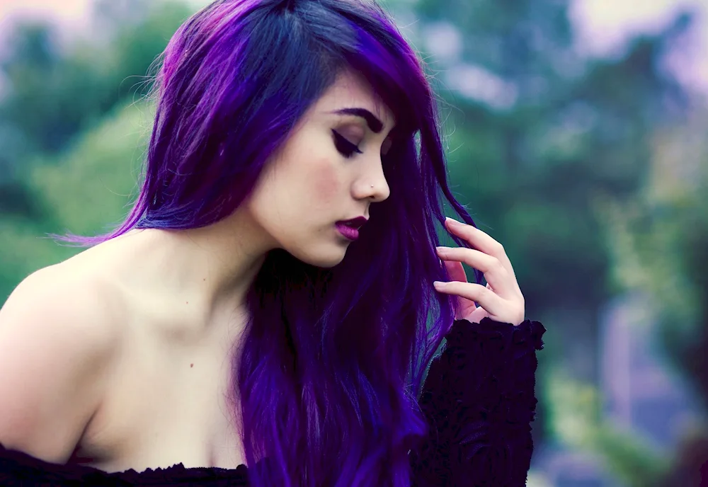 Girl with purple hair