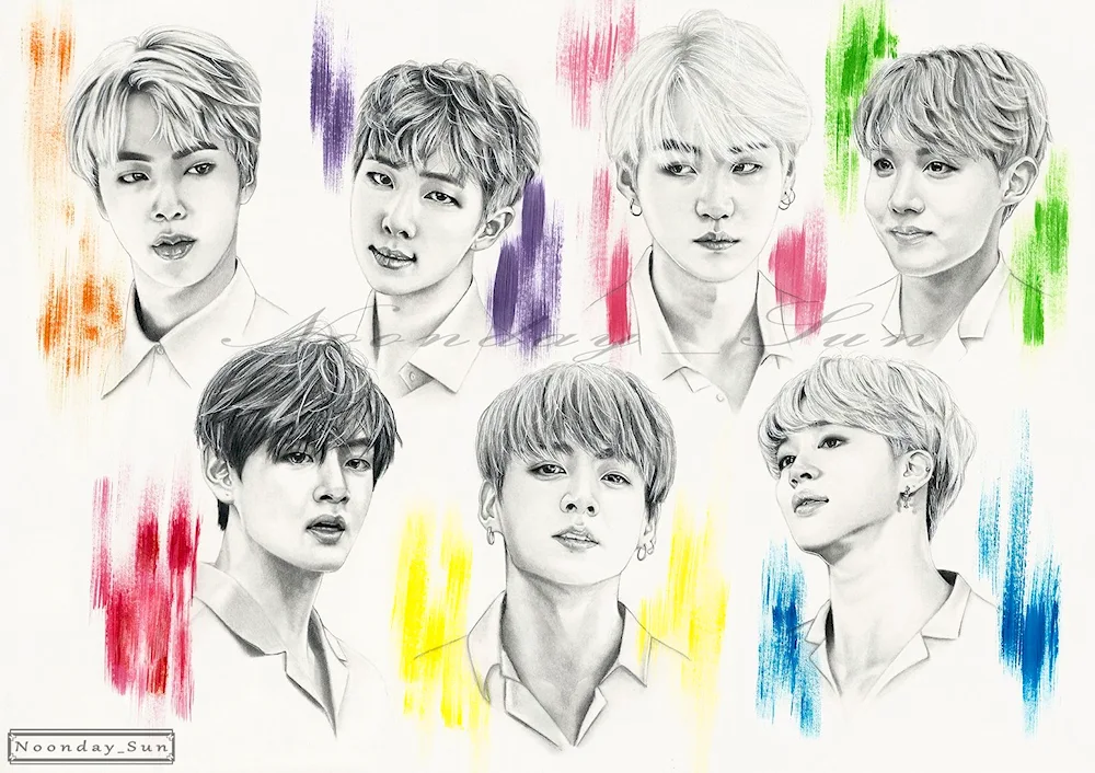 BTS group drawings