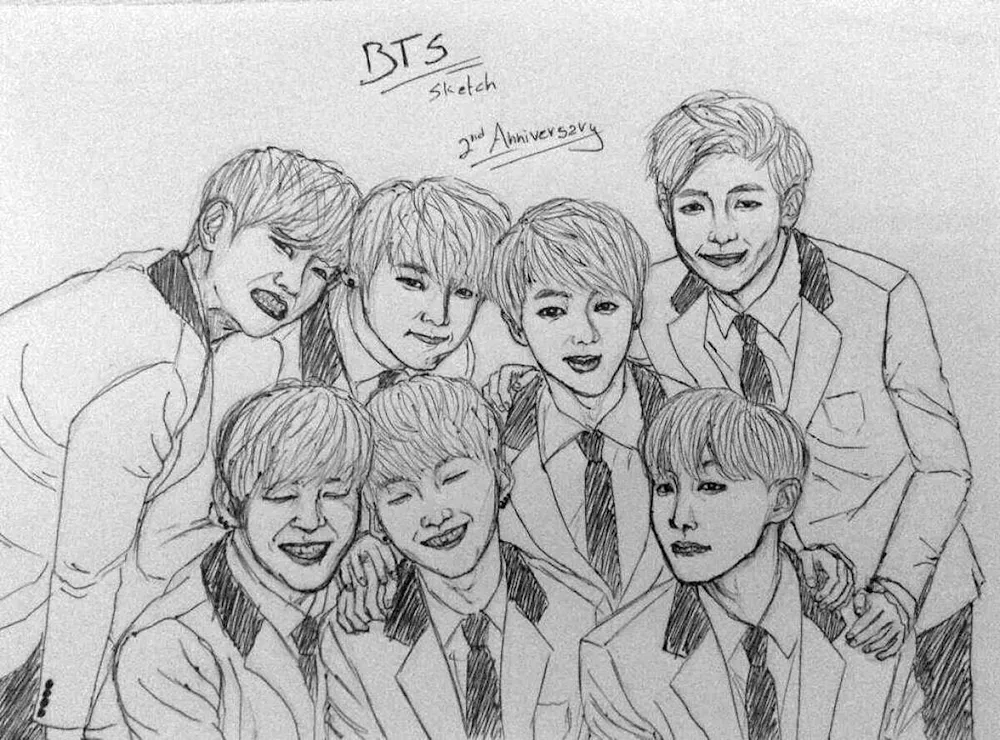 BTS group drawings